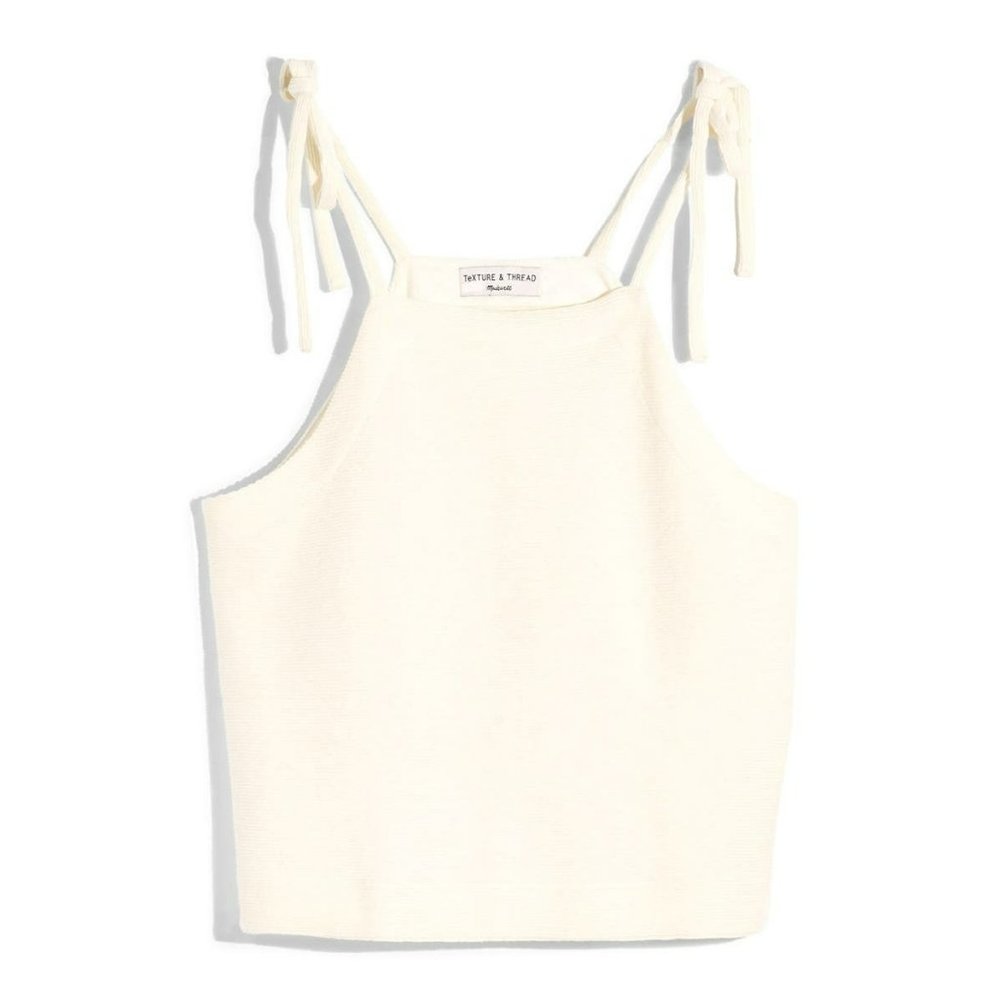 NWT Madewell Texture & Thread Tie Shoulder Tank Top, Size 2X